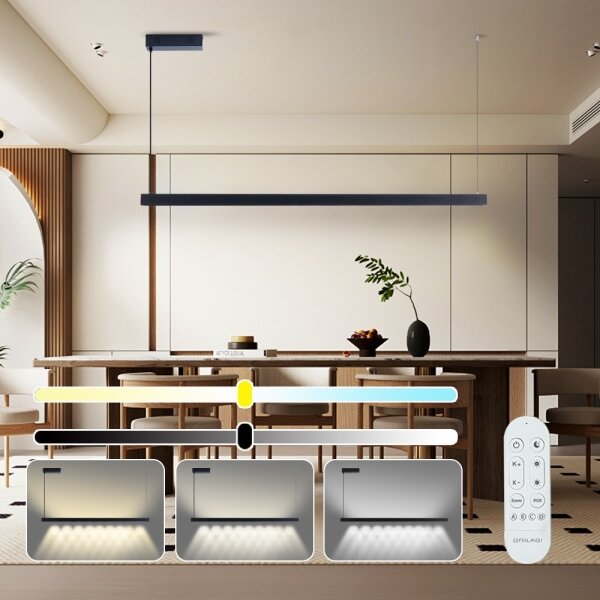 Immax NEO 07307L-LED Lampadario dimmerabile a sospensione su cavo MADEIRA 33W/230V Wi-Fi Tuya 152 cm nero