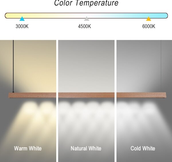 Immax NEO 07304L - Lampada a sospensione LED dimmerabile MADEIRA su cavo 33W/230V Wi-Fi Tuya 152 cm rovere