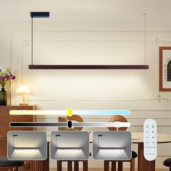 Immax NEO 07301L-LED dimmerabile lampada a sospensione su cavo MADEIRA 33W/230V Wi-Fi Tuya 152 cm noce