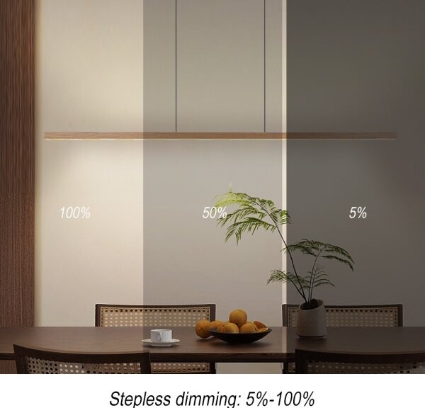 Immax NEO 07310L-LED lampadario dimmerabile a sospensione con cavo e sensore MADEIRA 37W/230V 157 cm frassino