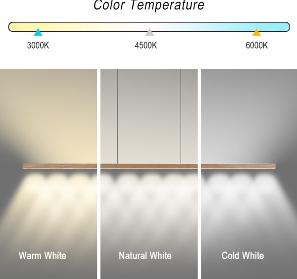 Immax NEO 07310L-LED lampadario dimmerabile a sospensione con cavo e sensore MADEIRA 37W/230V 157 cm frassino