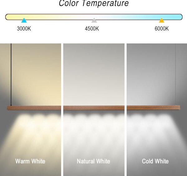 Immax NEO 07305L - Lampadario LED dimmerabile su cavo MADEIRA 44W/230V Wi-Fi Tuya 202 cm rovere