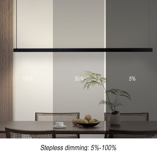 Immax NEO 07308L-LED Lampada a sospensione dimmerabile con cavo MADEIRA 44W/230V Wi-Fi Tuya 202 cm nero