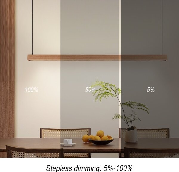 Immax NEO 07303L - Lampada a sospensione LED dimmerabile su cavo MADEIRA 26W/230V Wi-Fi Tuya 122 cm rovere