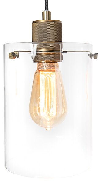 Lampada a sospensione scandinava bronzo con vetro 4 luci - Dome