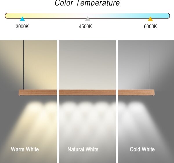 Immax NEO 07303L - Lampada a sospensione LED dimmerabile su cavo MADEIRA 26W/230V Wi-Fi Tuya 122 cm rovere