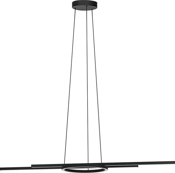 Lampadario A Sospensione Contemporaneo Zillerio-Z Acciaio Nero 2 Luci Led 8W