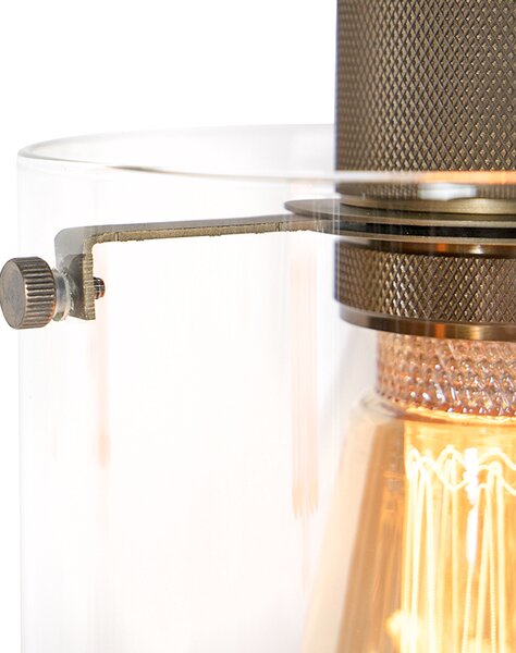 Lampada a sospensione scandinava bronzo con vetro 4 luci - Dome