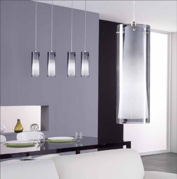 EGLO 90304 - Lampadario a sospensione PINTO NERO 1 x E27/60W fumé