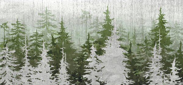 Carta da parati Gruppo di alberi in una foresta, Carta da parati Natura, Carta da parati popolare, u93516 - Tapeko.it
