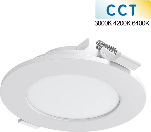 Pannello LED da incasso 6W Pannello da incasso Lampada da incasso Slim Panel rotondo CCT 3000K 4200K 6400K Ø 12 cm