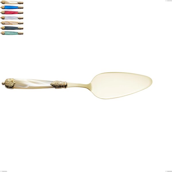 Pala torta Mirage Perlato Tin gold, acciaio 18.10 con finitura pvd dorata colorato, manici in metacrilato, lunghezza 281 mm