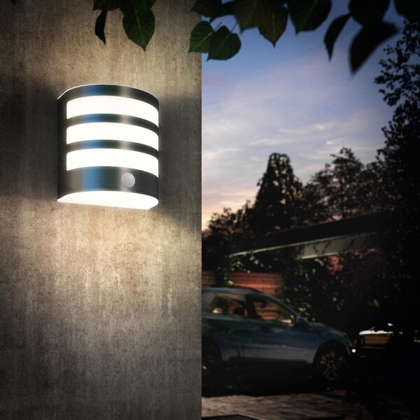 Philips 17315/47/16- Lampada da parete esterna con sensore LED/3W IP44