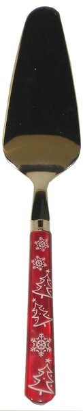Pala Torta PERLA ROSSO Natale in acciaio 18/C in confezione Regalo