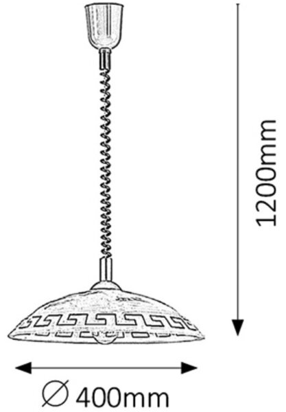 Rabalux 7640 - Lampadario ETRUSCO 1xE27/60W/230V