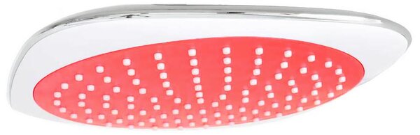 Soffione doccia angolare 20x20 cm, rosso, bianco e cromato, Sanlingo