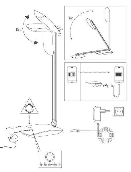 Eglo 95696 - Lampada da tavolo dimmerabile LED CAJERO LED/4,5W/USB