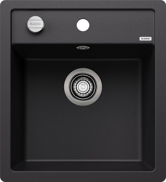 Blanco Dalago 45 - Lavello in silgranito, 455x500 mm, con comando di scarico, nero 525870