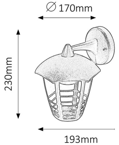 Rabalux 8617 - Applique da esterno MARSEILLE 1xE27/60W/230V