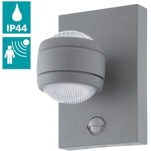 Eglo 96019 - Applique da esterno con sensore SESIMBA 1, 2x LED/3,7W, IP44