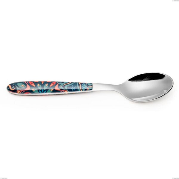 Cucchiaino caff� vero damasco, acciaio 18.0 nickel free, manicatura pbt sublimato acciaio lucido, lunghezza 140 mm