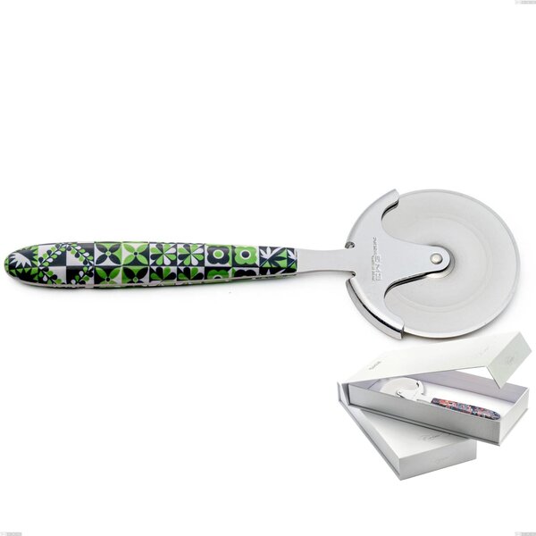Confezione a libro 1 rotella tagliapizza vero icon, acciaio 18.0 nickel free, manicatura pbt sublimato acciaio lucido