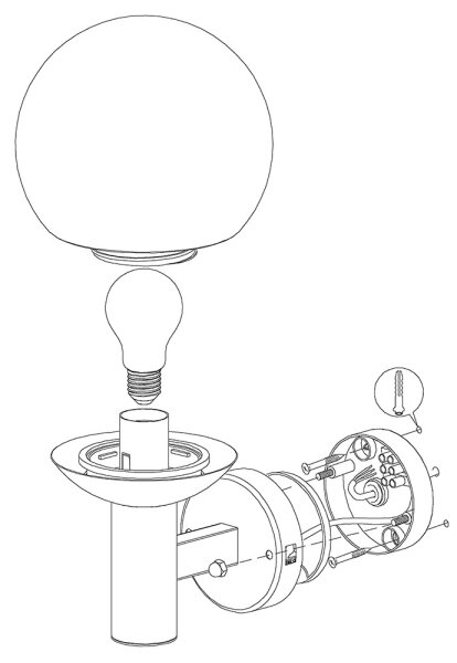 Eglo 97247 - Applique da esterno LED NISIA-C 1xE27/9W/230V IP44