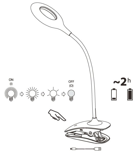 Eglo 97077 - Lampada LED dimmerabile con clip CABADO LED/3W/5V, bianco