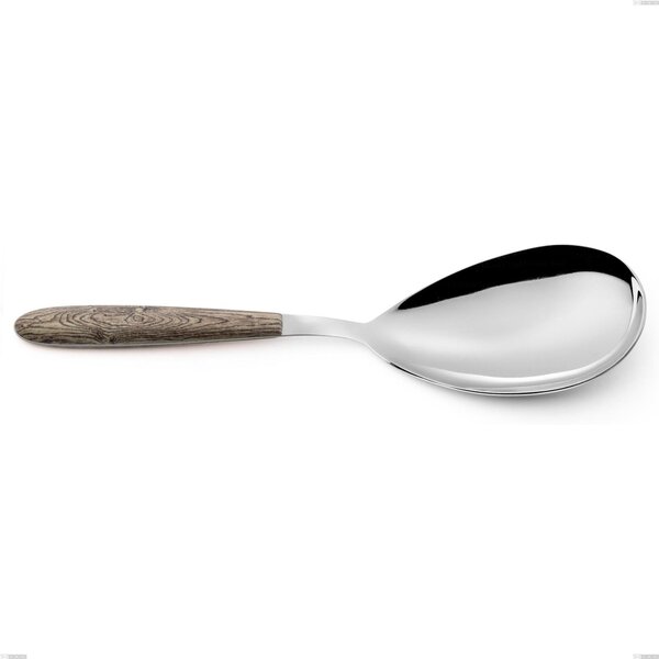 Pala riso vero larice, acciaio 18.0 nickel free, manicatura pbt sublimato acciaio lucido, lunghezza 260 mm