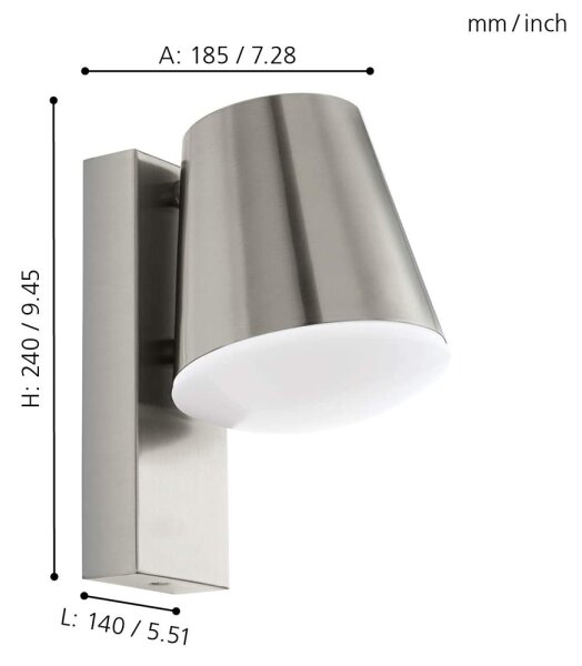 Eglo 97484 - Applique a LED da esterno dimmerabile CALDIERO-C 1xE27/9W/230V