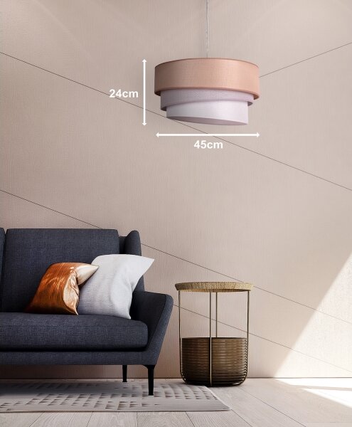 Duolla - Lampadario a sospensione con filo TRIO 1xE27/40W/230V diametro 45 cm marrone/grigio/argento