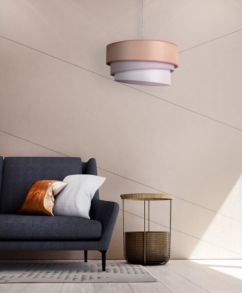 Duolla - Lampadario a sospensione con filo TRIO 1xE27/40W/230V diametro 45 cm marrone/grigio/argento
