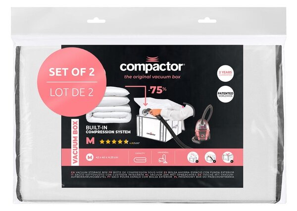 Set di organizer per vestiti sottovuoto/rinforzati in tessuto 2 pz 42x25x25 cm Life – Compactor