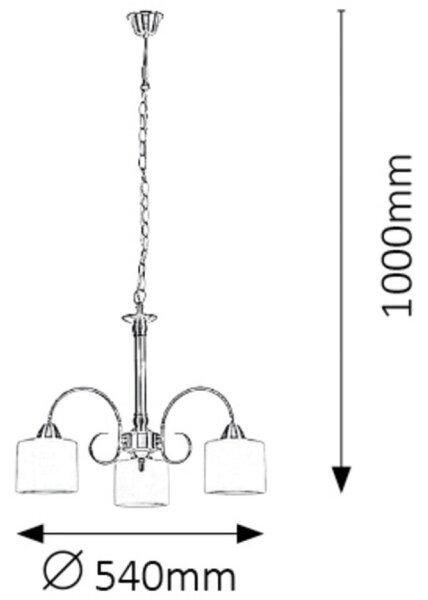 Rabalux 7275 - Lampadario EDITH 3xE27/60W/230V bronzo
