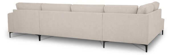 Divano angolare beige (con penisola a sinistra/a U) con rivestimento in ciniglia Fabian – Scandic