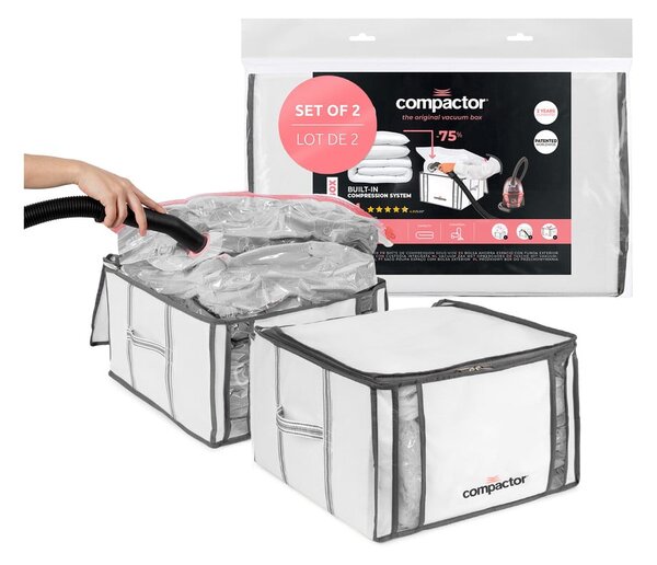 Set di organizer per vestiti sottovuoto/rinforzati in tessuto 2 pz 42x25x25 cm Life – Compactor