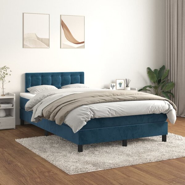 Letto Matrimoniale Moderno Struttura Letto Giroletto Blu 120x200