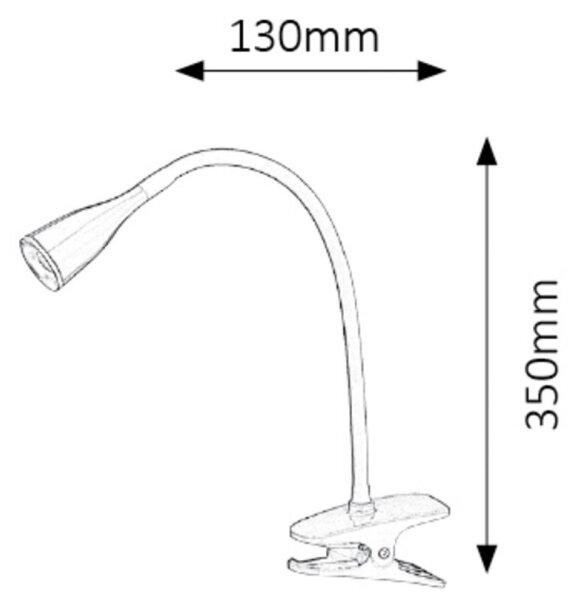 Rabalux 4197 - Lampada LED da tavolo con clip JEFF LED/4,5W/230V nera