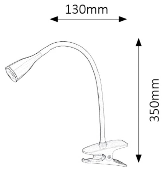 Rabalux 4196 - lampada da tavolo LED con morsetto JEFF LED/4,5W/230V bianca