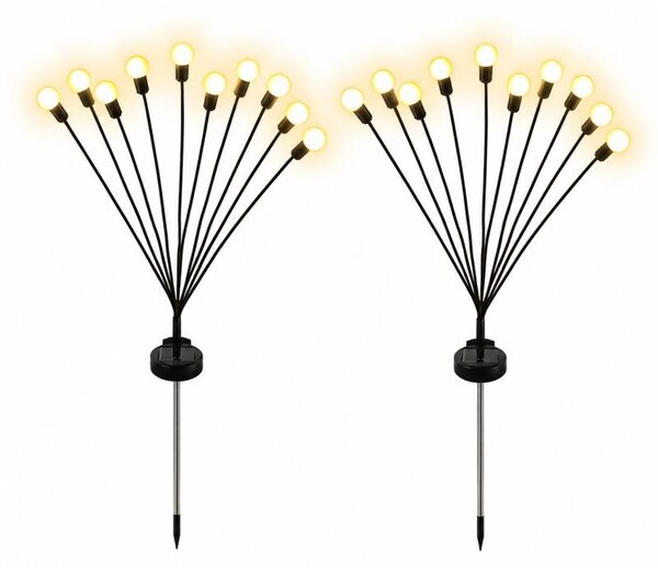 Verk 12397 Lampade da giardino solari con sensore crepuscolare, 8 LED, 70 cm, confezione da 2 pezzi