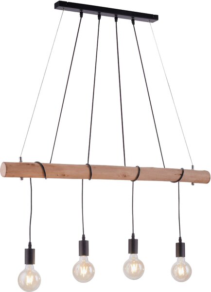 Selltec lampada a sospensione DAMIAN legno vero travi in legno, stile vintage retrò soggiorno, cucina, sala da pranzo 11593018