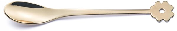 Cucchiaino Cappuccino e Macedonia CADEAU in acciaio 18.10 AISI430 126 mm Quadrifoglio ROSE' brunito oro lucido