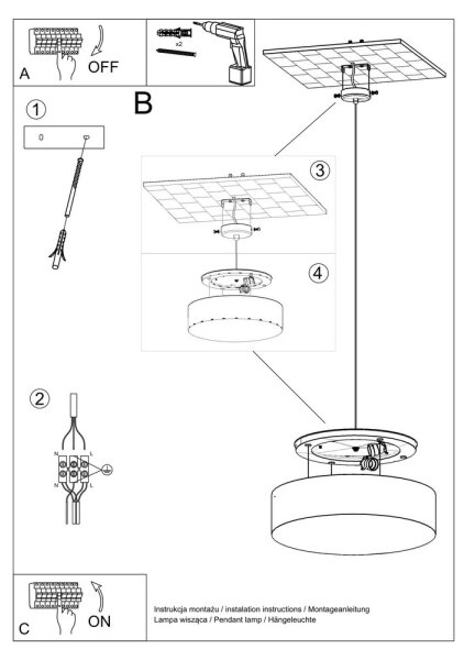 Lampadario a sospensione con filo ARENA 35 2xE27/60W/230V nero