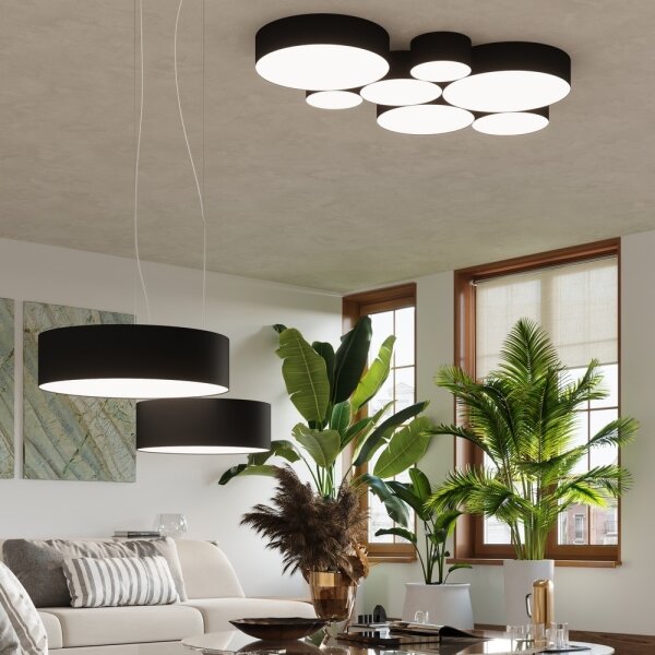 Lampadario a sospensione con filo ARENA 35 2xE27/60W/230V nero
