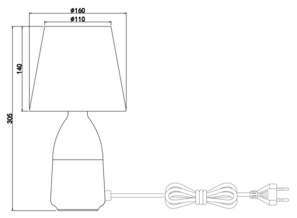 GLOBO 24135C - Lampada da tavolo EUGEN 1xE14/40W/230V