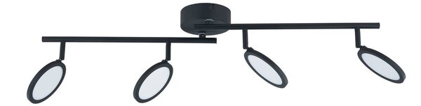 Lindby Faretto LED Manel, nero, ferro, lunghezza 82 cm, 4 colori