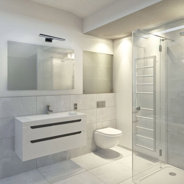 Applique da bagno LED SHINE/7W/230V 30 cm IP44 nero