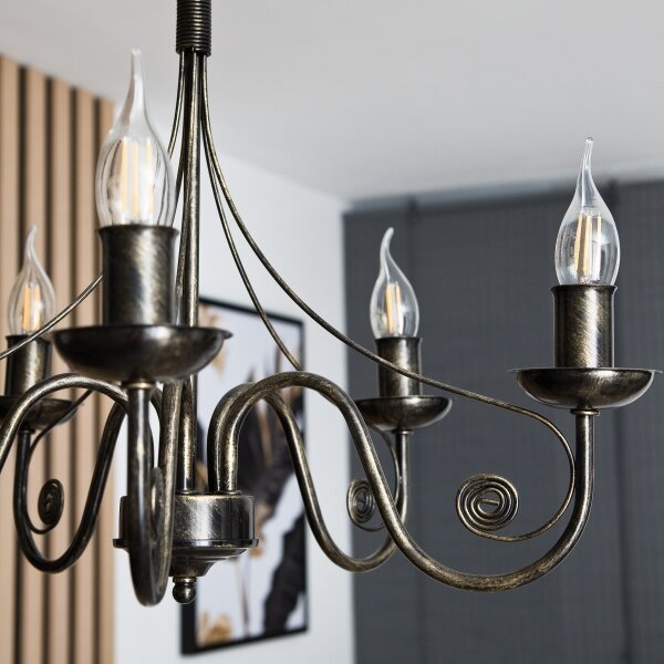 Lampadario a sospensione con catena DONATO 5xE14/40W/230V