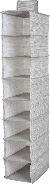 Scaffale appendiabiti pieghevole, 8 ripiani, 105 cm, beige, in tessuto non tessuto