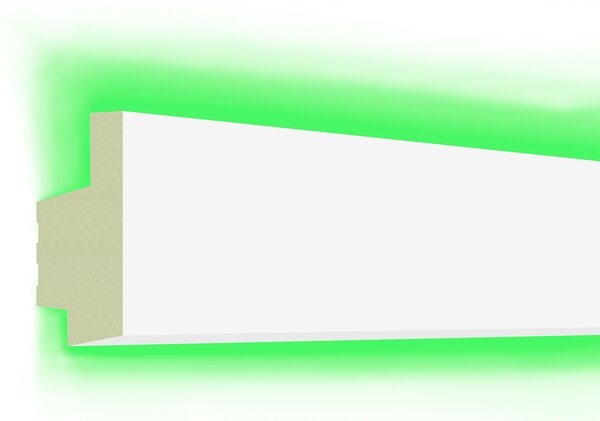 Modanature a stucco HEXIM inPoliuretanoa LED - Illuminazione indiretta con moderne modanature da soffitto, opache, leggere e resistenti agli urti - (LED-18 65x34 mm) Cornici luminose, profili, profili a stucco, profili da soffitto